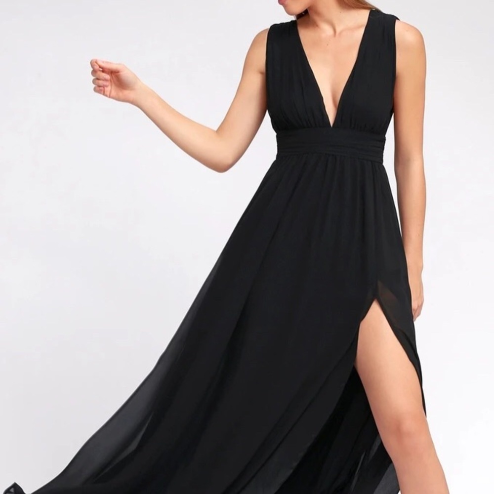 Lulus heavenly hues black maxi dress